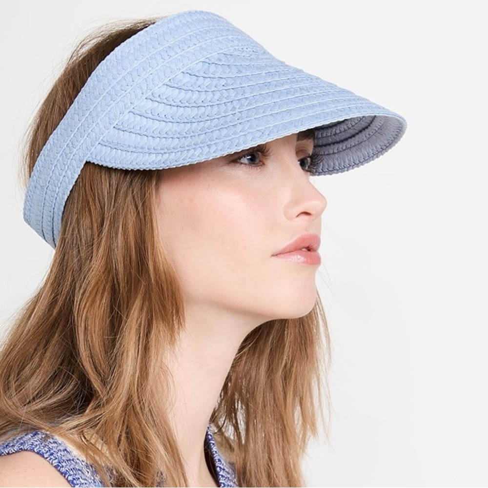 Madewell Packable Braided Straw Visor Color: Distant Peri